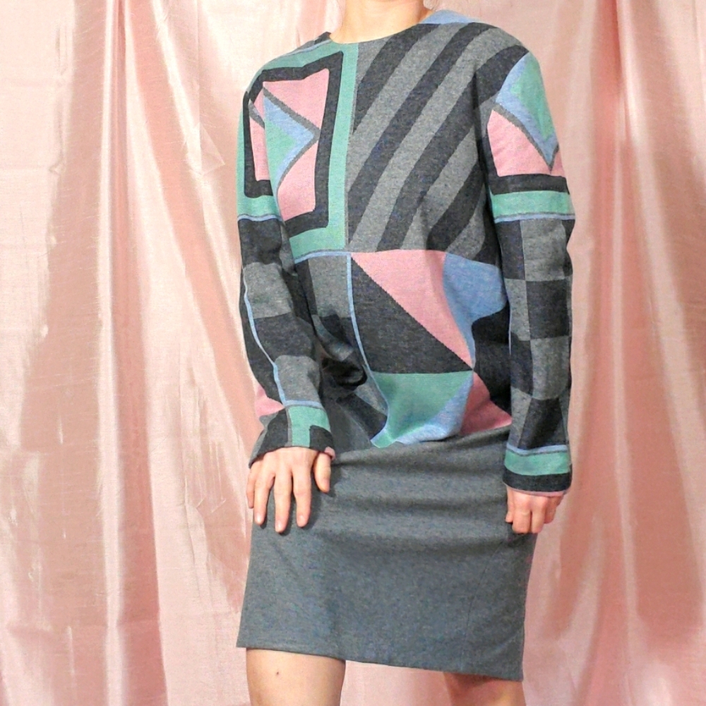 Vintage 80s Soft Long Sleeve Winter Dress